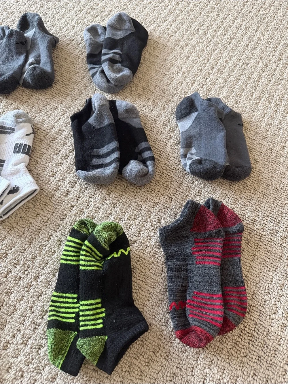 Assorted Kid's No-Show Athletic Socks -13 pairs